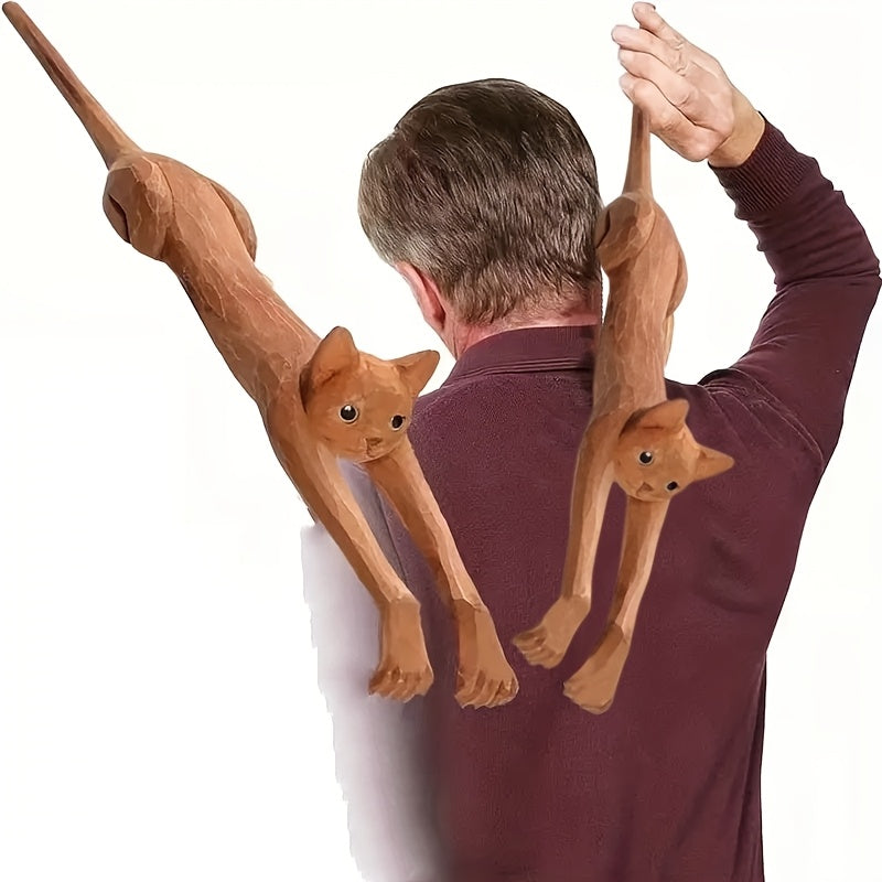 1/2/4pcs Wooden Cat Shaped Back Scraper, Manual Massage Tool, th & Home Care, Manual Back Scratcher, Ideal Gift for Birthday, Relaxation &