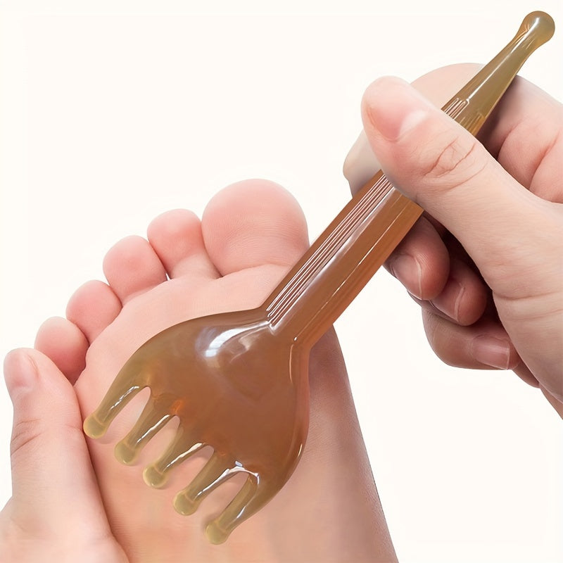 1pc Five Claw Massager, Meridian Comb Head Acupressure Point Massager, Five Teeth Long Arm Scalp Whole Body Universal Massage Five Claw Comb Foot Massage Comb