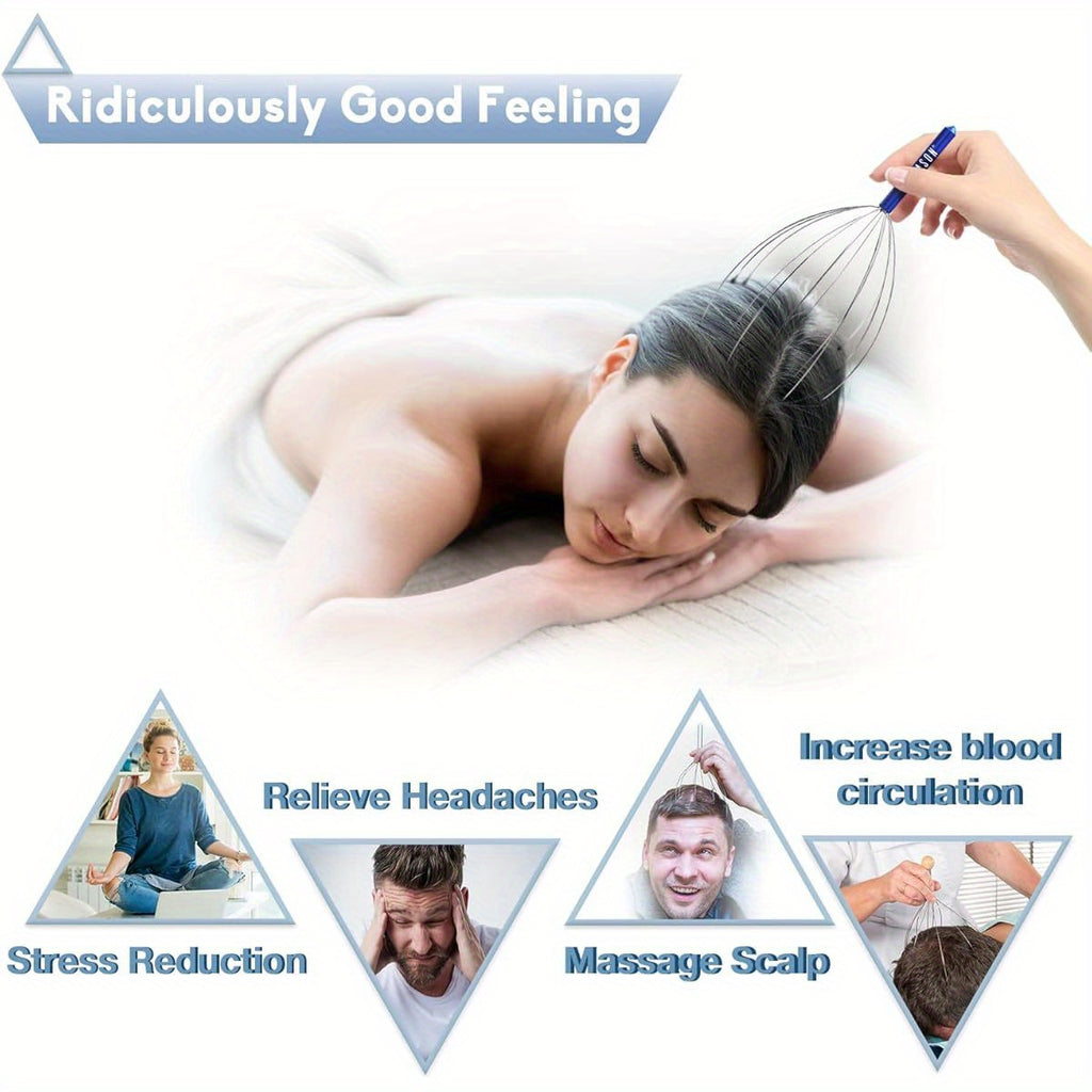 Mothers Day Birthday Gifts for Mom, Christmas Stocking Stuffers for Adults, 4pcs Scalp Massager Hair Growth Head Scratcher, White Elephant Gifts for Adults, Bulk Party Game Adult Prizes