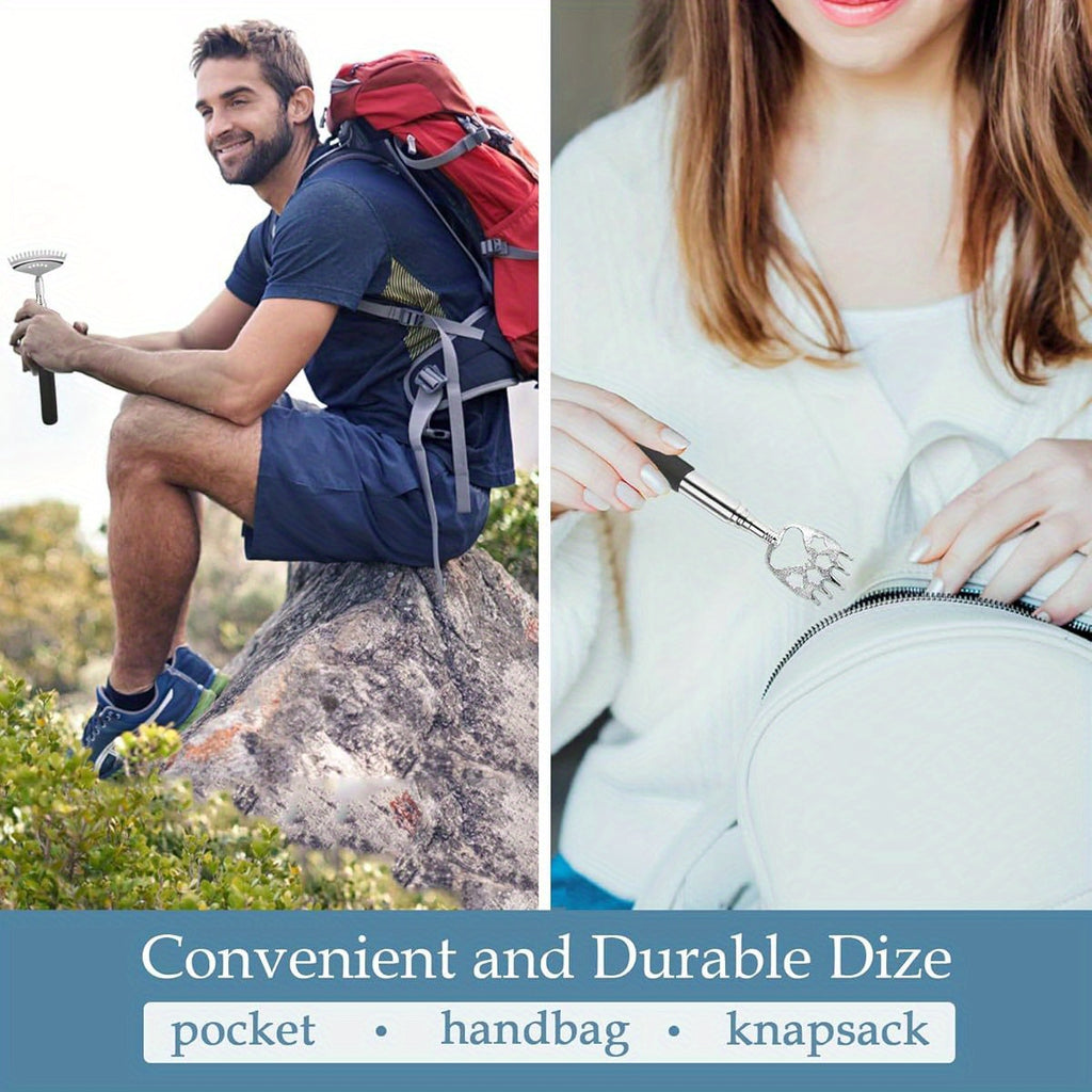 2-Pack Oversized Back Scratcher with Extendable Handle (30") - Heavy-Duty Back Massager Tool with Bear Claw & 15-Teeth Rake, Long Reach Back Scratcher for Adults, Seniors, Couples - Ideal Christmas, Birthday, Housewarming Gift - Stocking Stuffers for Men