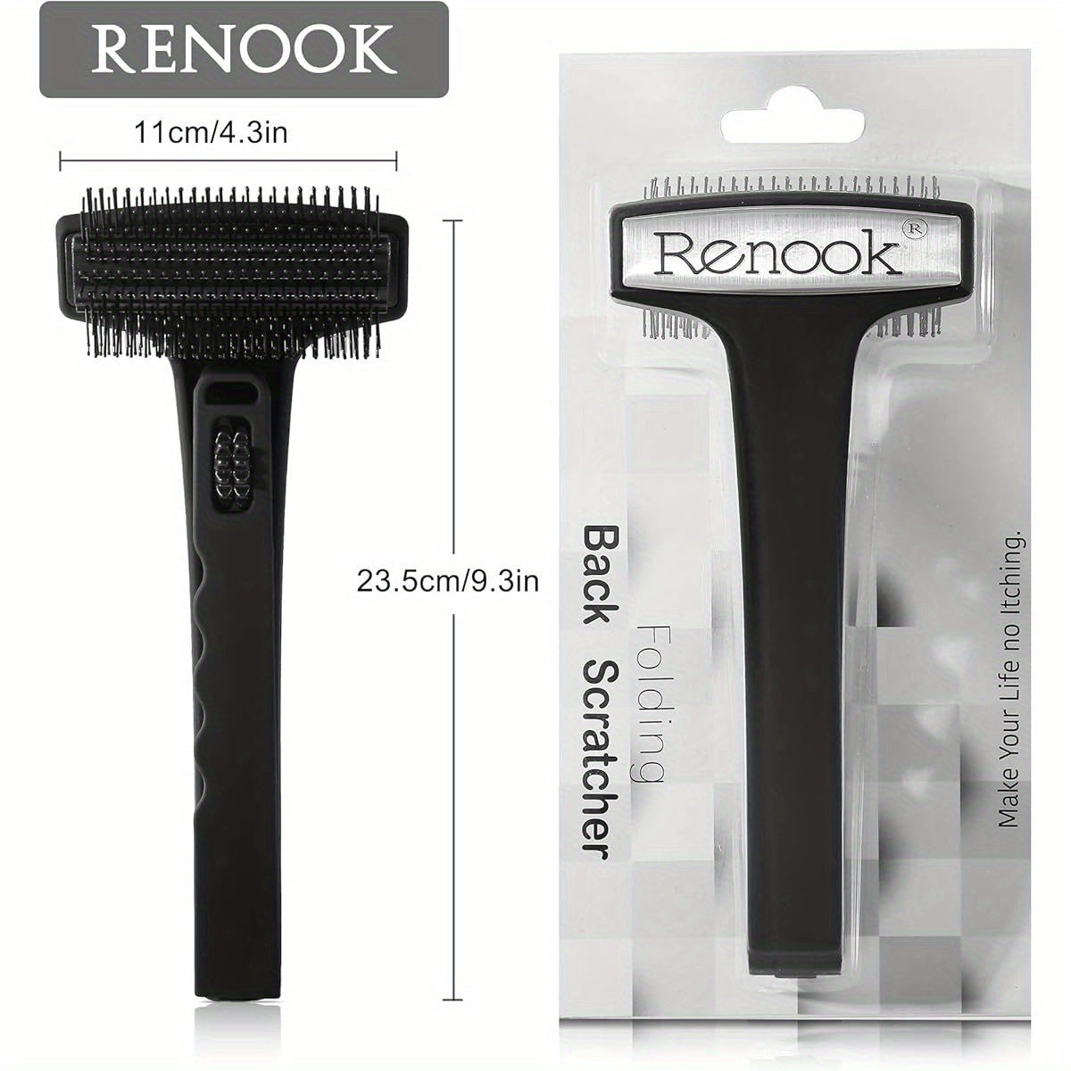 Back Scratcher for Men, 16. 5' ' Back Scratcher Extendable Bristled Scratching Head Body Brush, Long Folding Handle with Massage Rollers, Labor- Saving and Flexible Gift for Stop itching