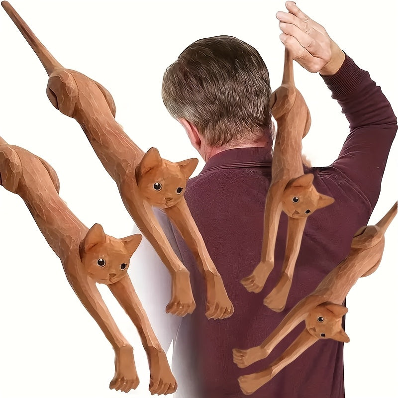 1/2/4pcs Wooden Cat Shaped Back Scraper, Manual Massage Tool, th & Home Care, Manual Back Scratcher, Ideal Gift for Birthday, Relaxation &