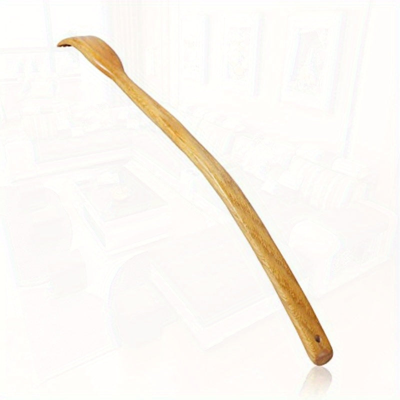 Handcrafted Oversized 18'' Wooden-Style Back Scratcher with Extended Curved Handle - Metal Construction, Natural Yellow Finish, Gentle on Sensitive Light Beige, No Residue - Instant Itch for Back, Body & Hard-to-Reach Areas - Ideal Gift for Adults,
