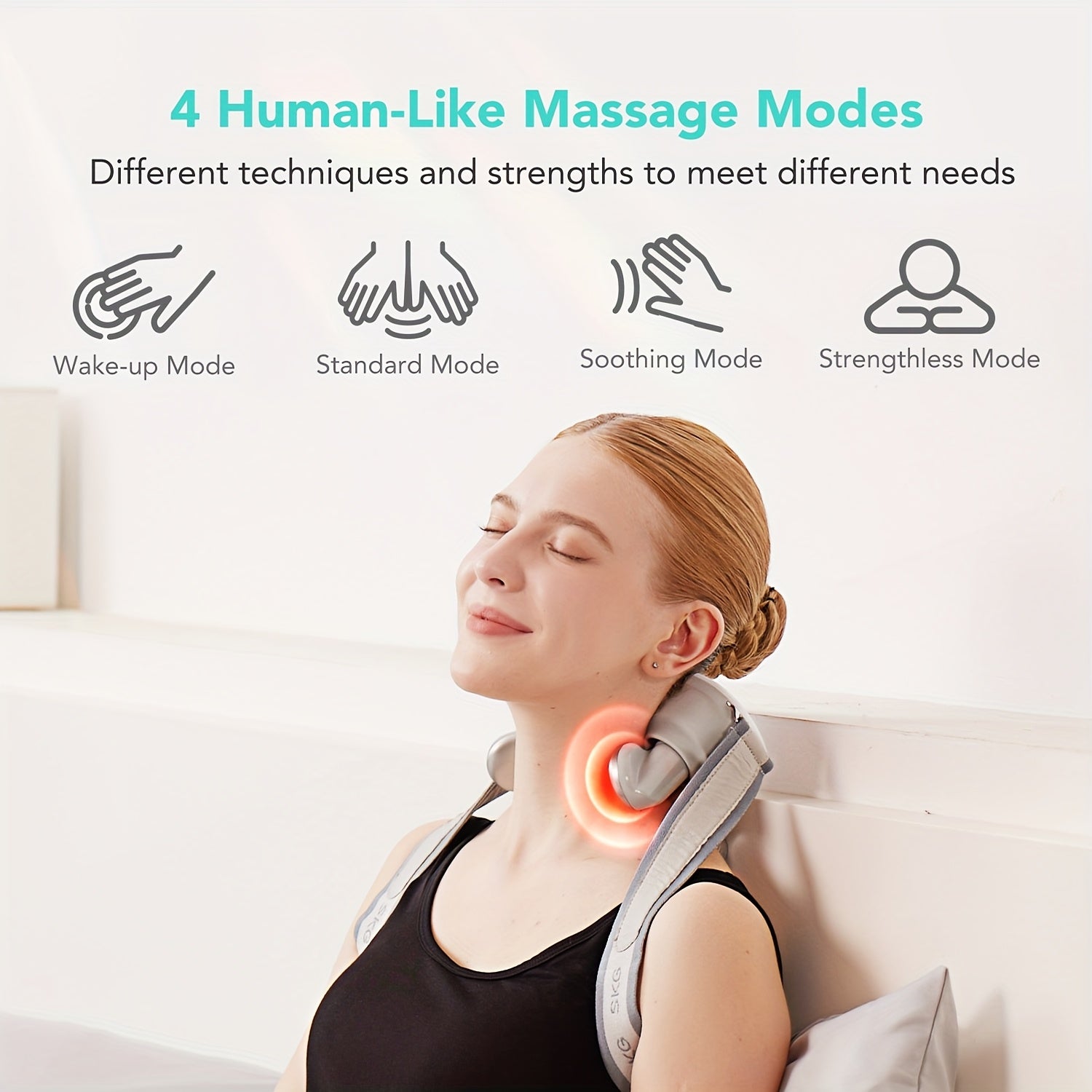 SKG H7-E Cervical Massager, A Portable Electric Massager, Offers Four Hot Compress Modes And Massage Modes for Shoulders, Neck, Back And Legs. It Is Suitable for Use At Home, In The Office, In The Car, Mother's Day Gift, Back Scratcher