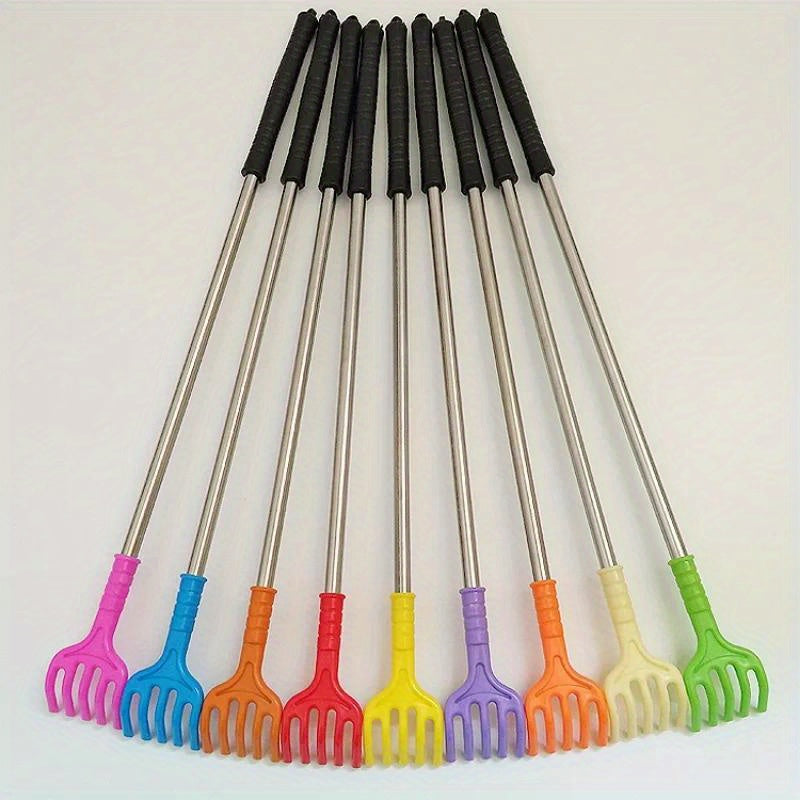 Retractable Back Scratcher and Massager with Anti-Itch Claws - Elderly & -friendly, Extendable/Retractable Design, Non-Slip Grip Handle - Portable back scratcher for seniors, home, travel - Random Colors (Pink, Blue, Green, Yellow, Orange, Black/), Back