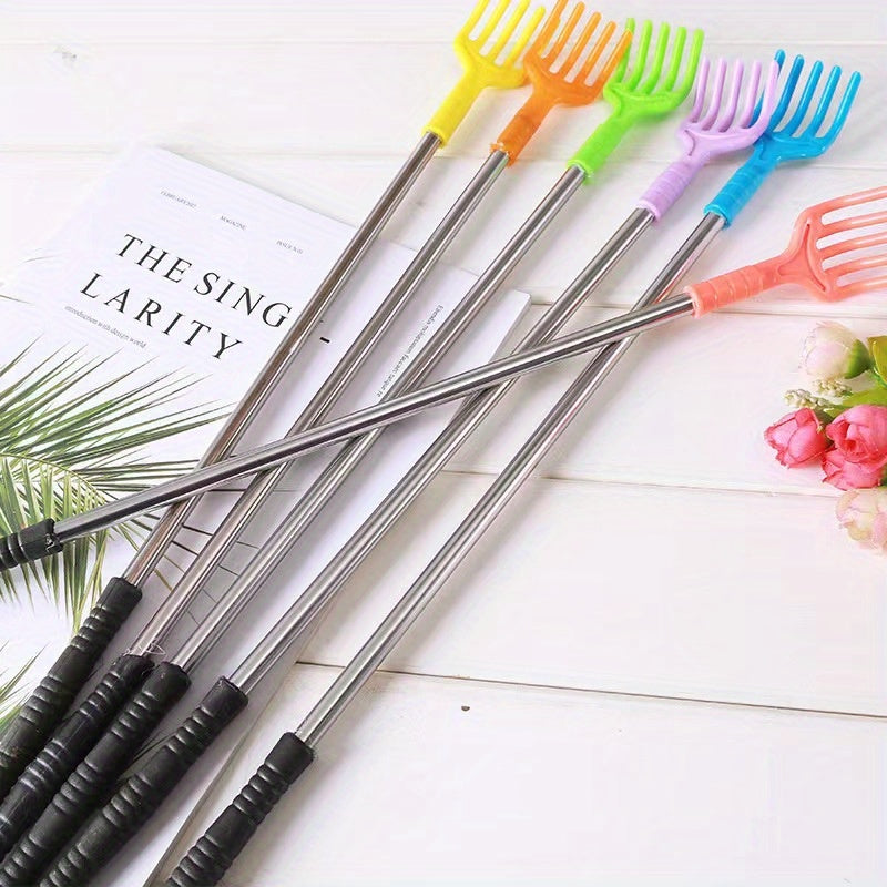 Retractable Back Scratcher and Massager with Anti-Itch Claws - Elderly & -friendly, Extendable/Retractable Design, Non-Slip Grip Handle - Portable back scratcher for seniors, home, travel - Random Colors (Pink, Blue, Green, Yellow, Orange, Black/), Back