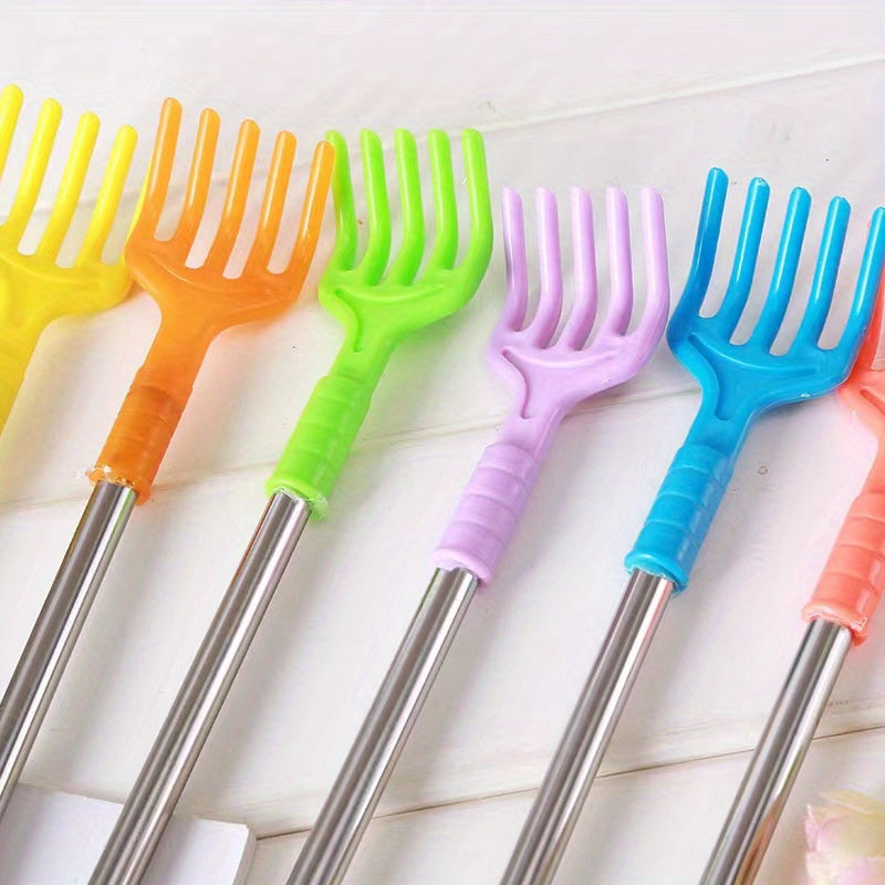 Retractable Back Scratcher and Massager with Anti-Itch Claws - Elderly & -friendly, Extendable/Retractable Design, Non-Slip Grip Handle - Portable back scratcher for seniors, home, travel - Random Colors (Pink, Blue, Green, Yellow, Orange, Black/), Back