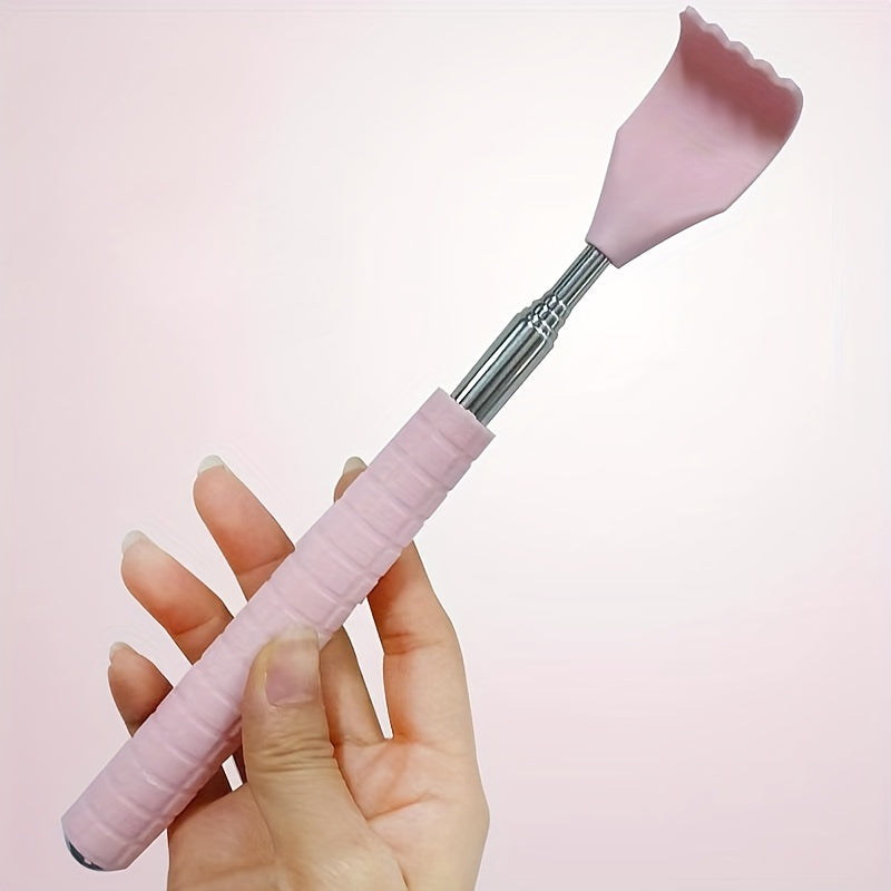 Extendable Back Scratcher, Stainless Steel Portable Telescopic Rubber Handle Back Scratchers for Thanksgiving, Birthday, Christmas Gifts Portable Acupoint Massager, Up to 27.17" Long