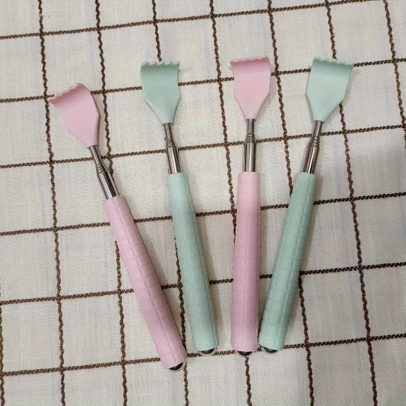 Extendable Back Scratcher, Stainless Steel Portable Telescopic Rubber Handle Back Scratchers for Thanksgiving, Birthday, Christmas Gifts Portable Acupoint Massager, Up to 27.17" Long