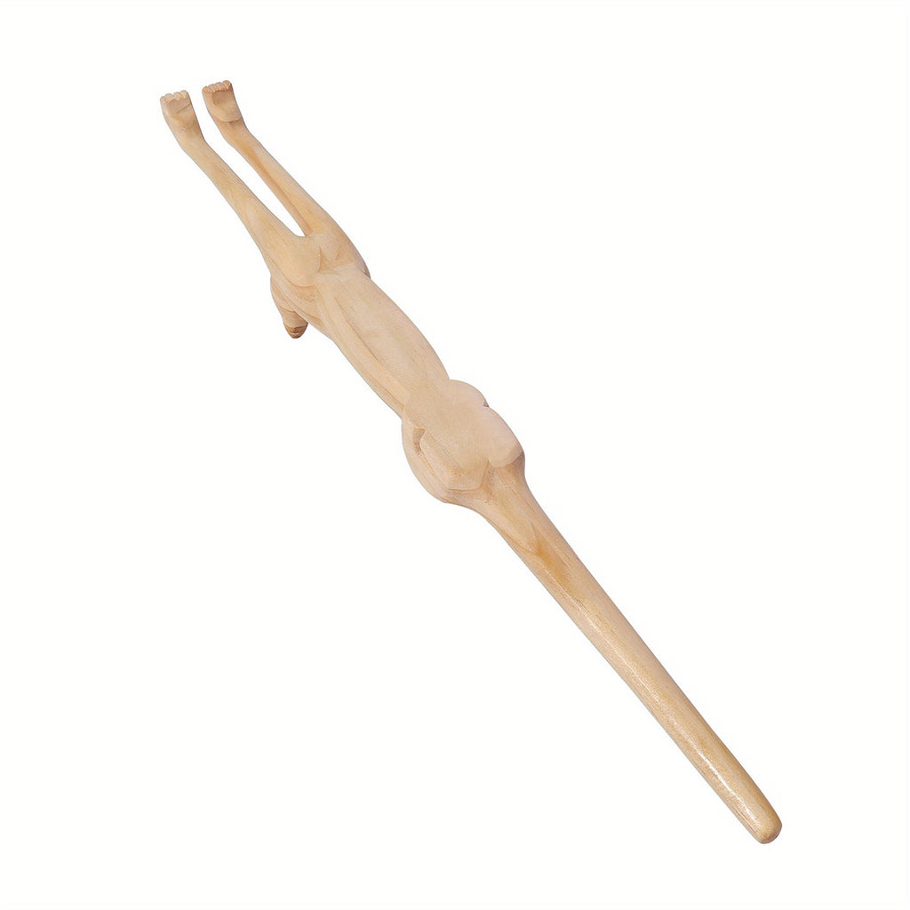 Handcrafted Wooden Cat Back Scratcher - 3D Cat-Shaped Anti-Itch Massager, Plastic-Free Natural Wood Back & Shoulder Massager for Home Office Use, Stress & Muscle Tension, Back Massager, Playful Design, Smooth Finish