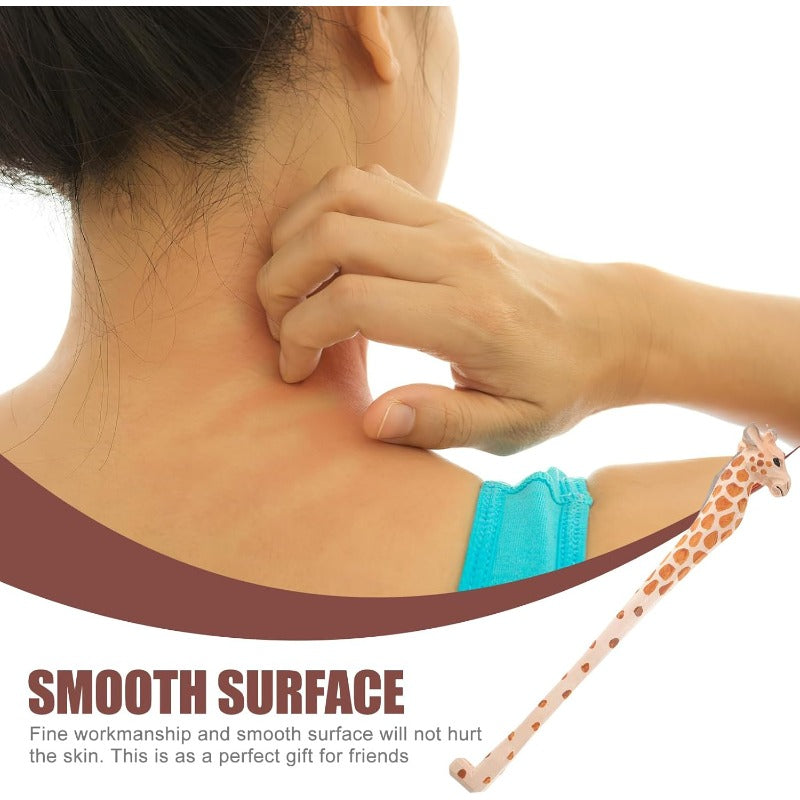 Ergonomic Giraffe-Shaped Back Scratcher & Massager - 14.96" Long Portable Wooden Body Relaxation Tool with Durable Composite Material, Multi-Functional for Back, Head, Foot, Hands & Body Itch - Ideal Gift for Adults, Seniors, Mom & Dad (Travel-Friendly