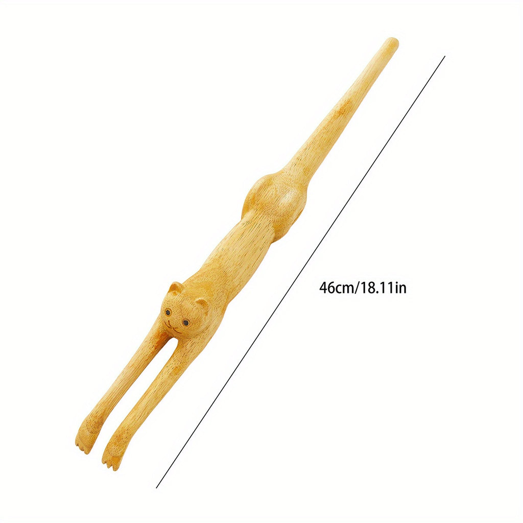 Cat Back Scratcher, Hand Crafted Anti-Itch Massager with 3D Cat Shape for Home Office, Home Grooming Tool, Pet Care Accessory, Whimsical Massager, Decorative Scratcher, Plasticfree Scratcher, Durable Material, Pet Massage Tool, Feline Grooming Aid, Office