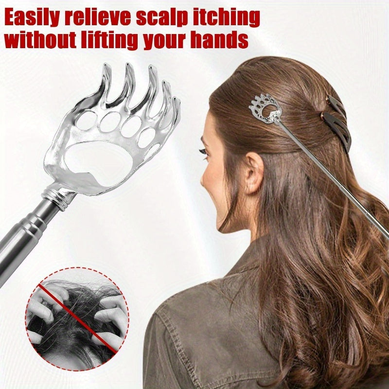 12pcs Extendable Bear Claw Back Scratcher - Portable Massager with Rubber Handles, Red & Black Design, Ideal for Adults, Bulk Stocking Stuffers, Bingo Game Prizes, and Relaxation, Back Scratcher for Adults, Playful Design, Durable Construction