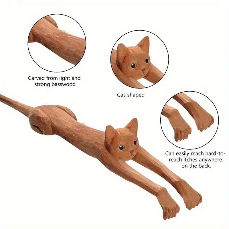 1/2/4pcs Wooden Cat Shaped Back Scraper, Manual Massage Tool, th & Home Care, Manual Back Scratcher, Ideal Gift for Birthday, Relaxation &