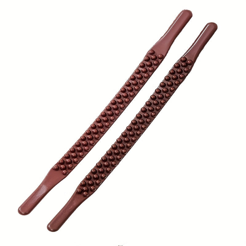 Full Body Massage Essential Oil Back Scraper with Brown Beads, 65 Bead Midline Roller for Neck, Lower Back, and Abdomen, Limb th Stick Massage Supplies, Professional Manual Meridian Tool for Whole Body Relaxation