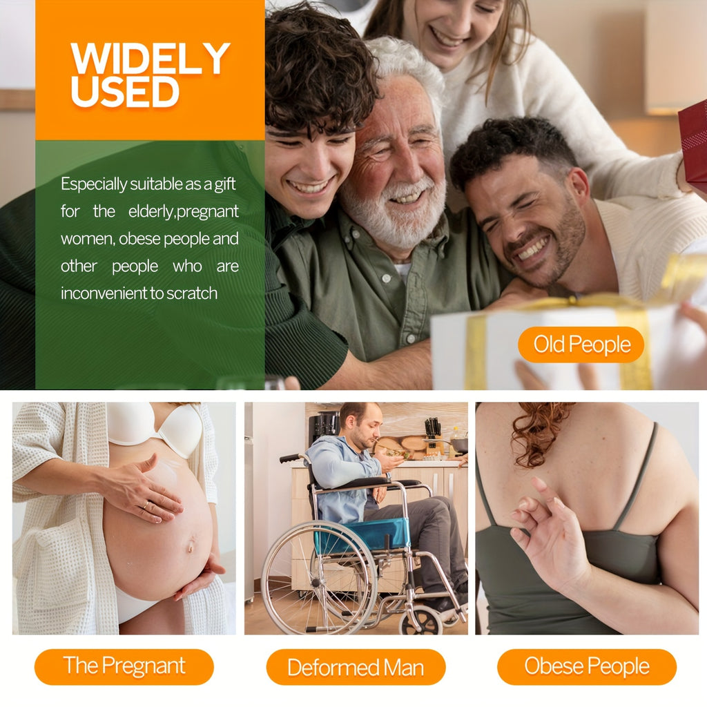 Premium Bamboo Back Scratcher with Wide Head, Oversized Body Scratcher for Daily Use, Long Handle And Micro-needle Soft Brush Head, Comfortable Massage, for Men And Women, Ideal Gift for The Elderly, Pregnant