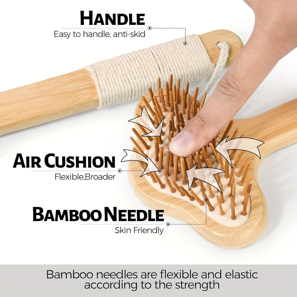 Premium Bamboo Back Scratcher for Adults - 22.04" Extra-Long Curved Handle with Wider Head & Larger Scratching Surface, Non-Slip Twine Wrap & Hanging Lanyard - Natural Wood Itch, Ideal Christmas Gift for Women & Men, Personal Care Tool | Ergonomic Design