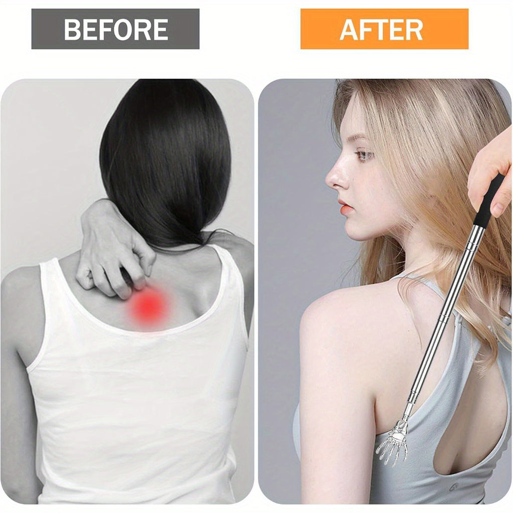 Lapogy Fathers Day Dad Gifts from Daughter Son Wife, Telescoping Back Scratcher with 5pcs Detachable Scratching Heads, Stocking Stuffers for Men, Unique Gift for Father, Husband