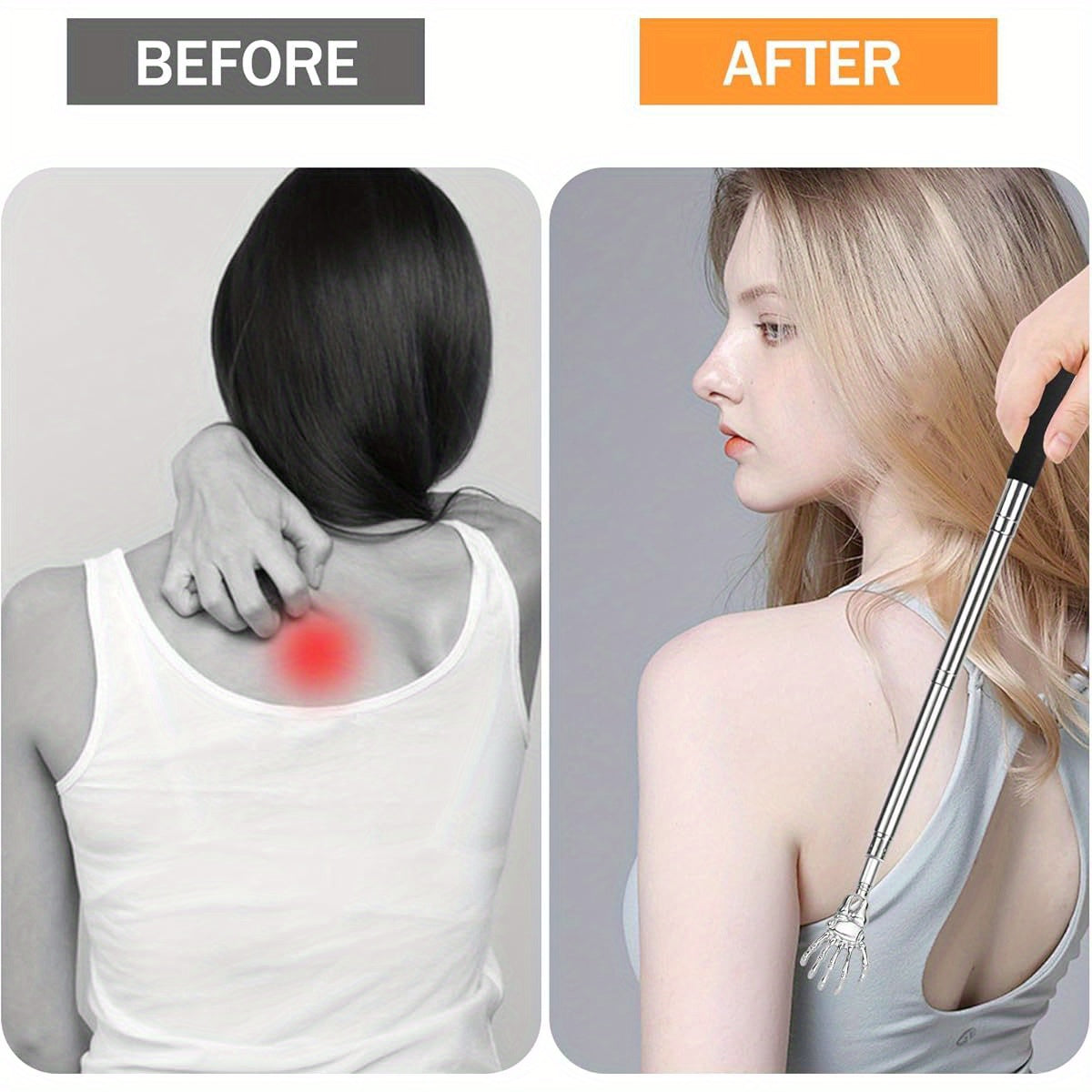 Lapogy Fathers Day Dad Gifts from Daughter Son Wife, Telescoping Back Scratcher with 5pcs Detachable Scratching Heads, Stocking Stuffers for Men, Unique Gift for Father, Husband