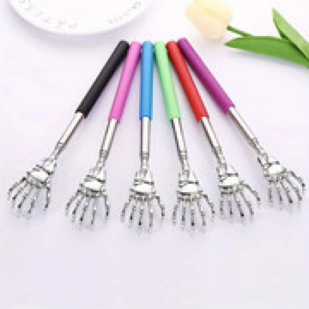 5-Piece Extendable Stainless Steel Back Scratcher Set - Skeleton Hand Design for Effortless Itch Relief & Relaxation