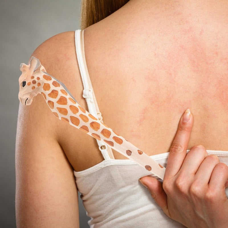 Ergonomic Giraffe-Shaped Back Scratcher & Massager - 14.96" Long Portable Wooden Body Relaxation Tool with Durable Composite Material, Multi-Functional for Back, Head, Foot, Hands & Body Itch - Ideal Gift for Adults, Seniors, Mom & Dad (Travel-Friendly