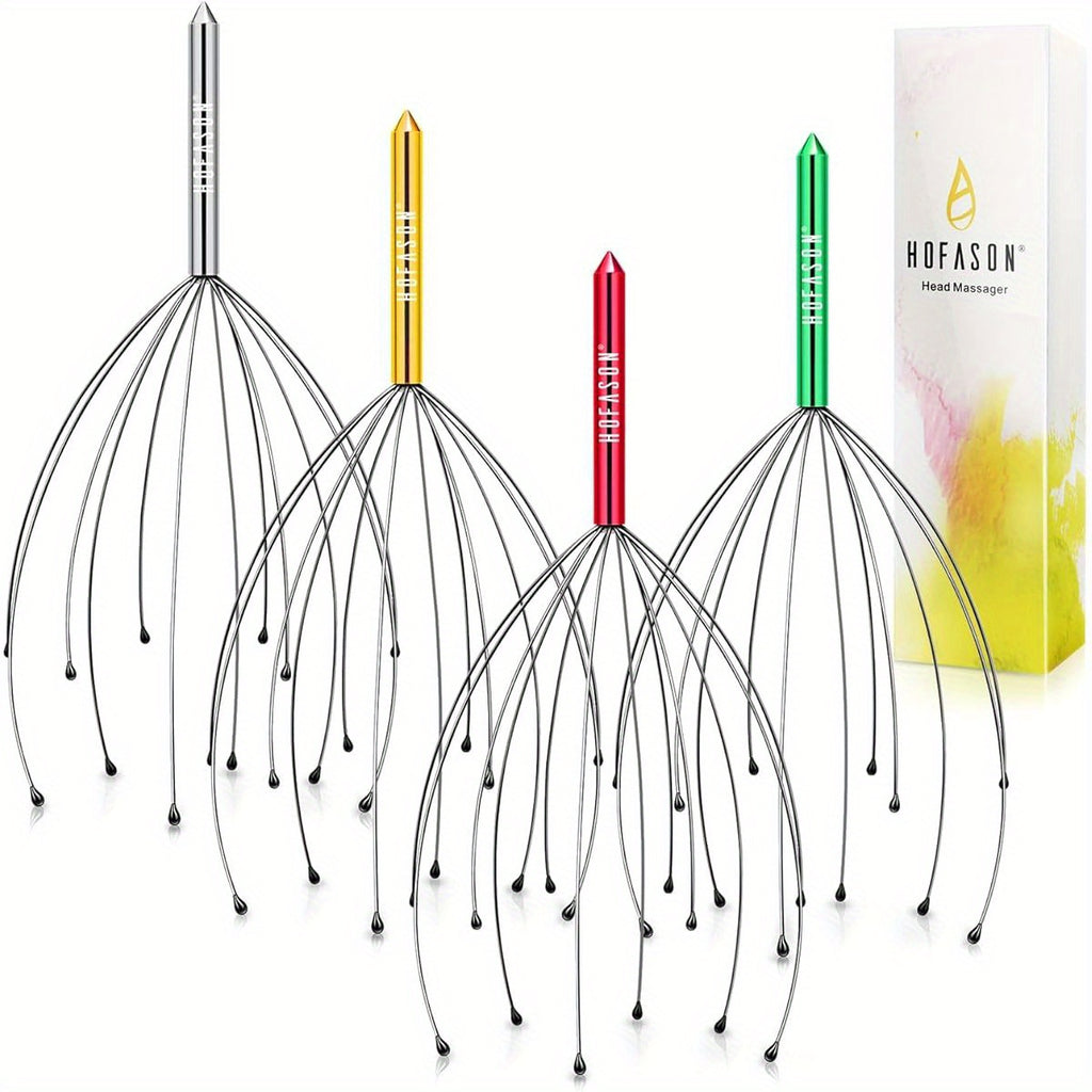 Mothers Day Birthday Gifts for Mom, Christmas Stocking Stuffers for Adults, 4pcs Scalp Massager Hair Growth Head Scratcher, White Elephant Gifts for Adults, Bulk Party Game Adult Prizes