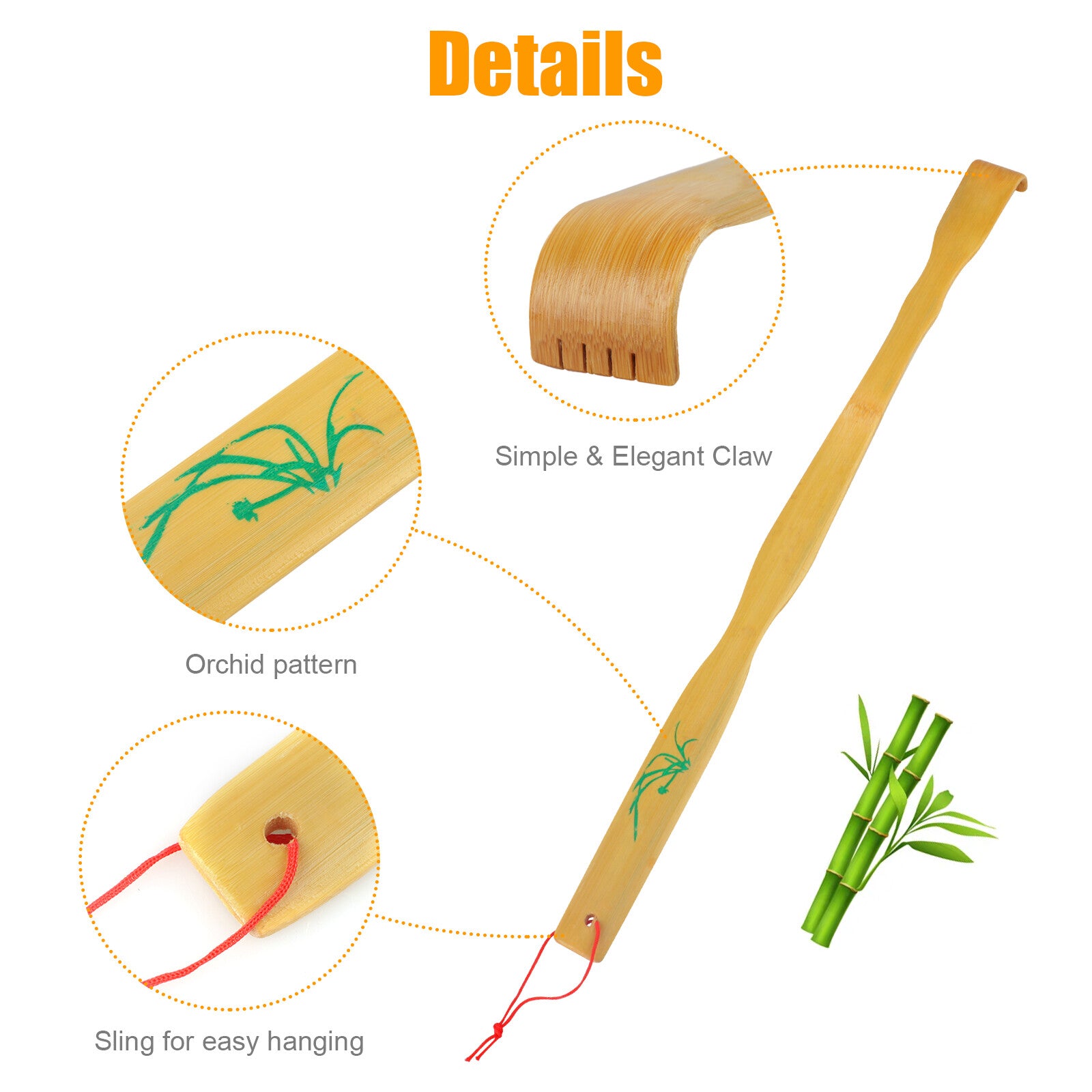 3PCS Natural Bamboo Wooden Back Scratcher Set – Handheld Tickling Rake for Itch Relief, Relaxation & Massage Tools, Durable Back Scraping Stick, Long Handle Body Massager for Men Women Seniors, Portable Pocket Size Travel Itch Relief Tool for Home Office