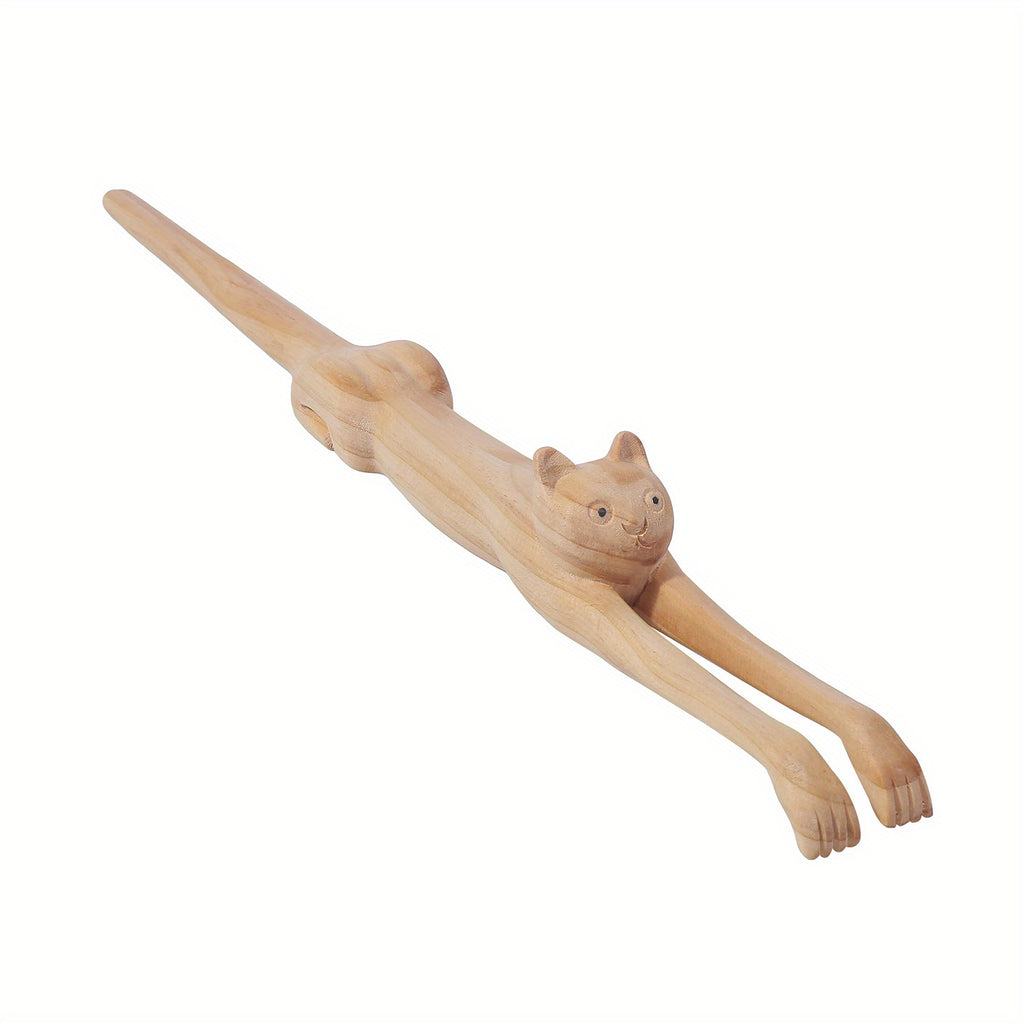 Cat Back Scratcher, Hand Crafted Anti-Itch Massager with 3D Cat Shape for Home Office, Home Gadget, Office Accessory, Decorative Tool, Cute Scratcher, Durable Scratcher, Natural Material, Handheld Massager, Scratch Aid, Office Workers, Gift Shoppers