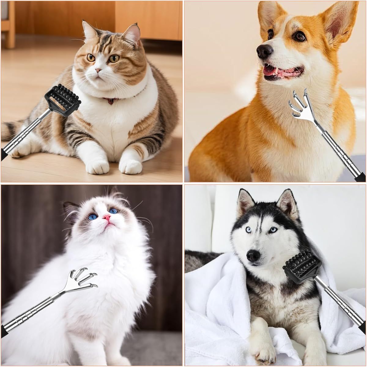 Lapogy Fathers Day Dad Gifts from Daughter Son Wife, Telescoping Back Scratcher with 5pcs Detachable Scratching Heads, Stocking Stuffers for Men, Unique Gift for Father, Husband