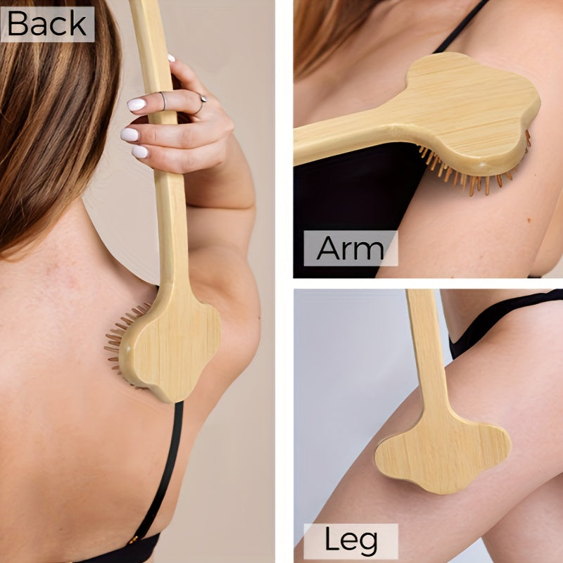 Premium Bamboo Back Scratcher for Adults - 22.04" Extra-Long Curved Handle with Wider Head & Larger Scratching Surface, Non-Slip Twine Wrap & Hanging Lanyard - Natural Wood Itch, Ideal Christmas Gift for Women & Men, Personal Care Tool | Ergonomic Design