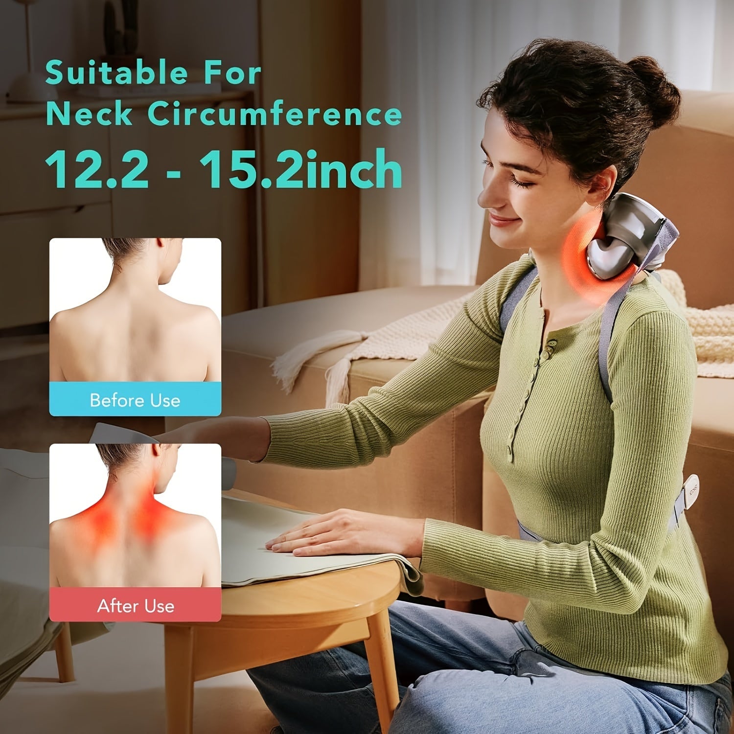 SKG H7-E Cervical Massager, A Portable Electric Massager, Offers Four Hot Compress Modes And Massage Modes for Shoulders, Neck, Back And Legs. It Is Suitable for Use At Home, In The Office, In The Car, Mother's Day Gift, Back Scratcher