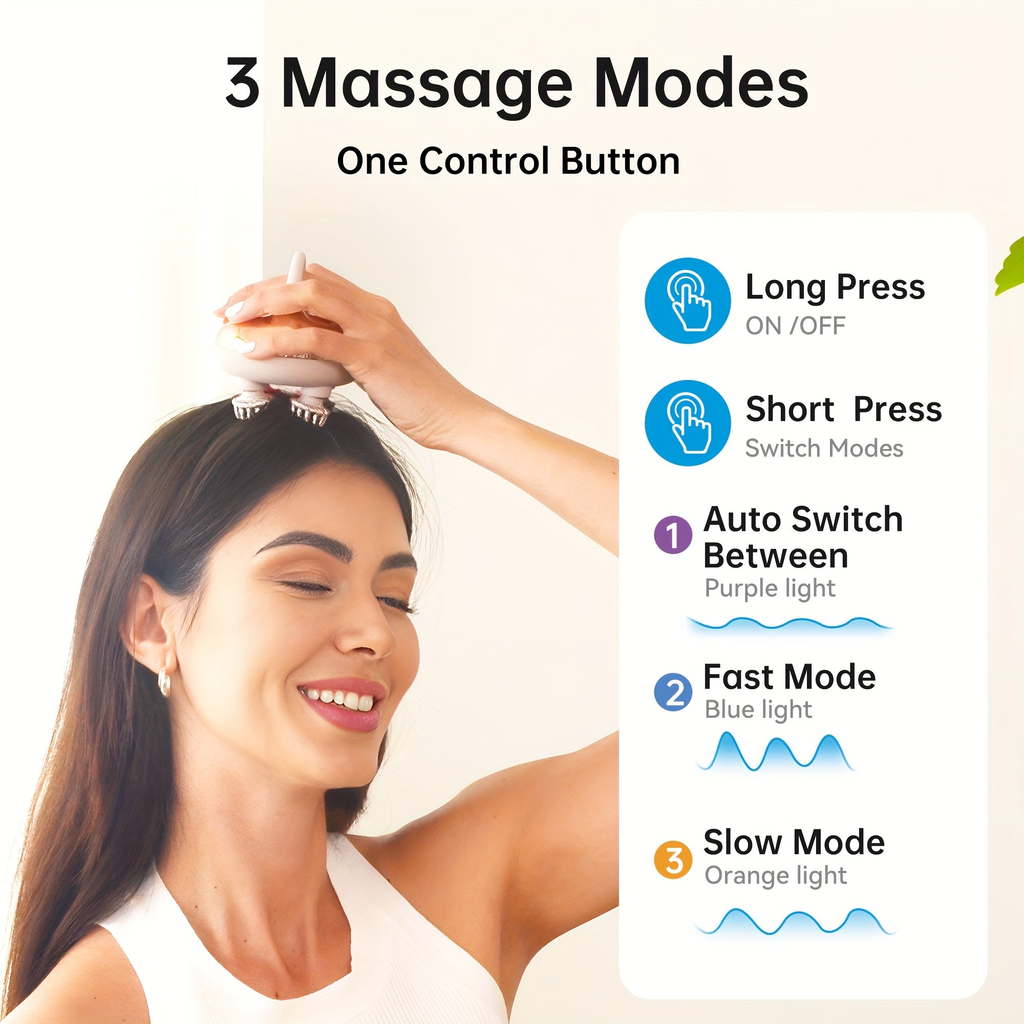 COMFIER Cordless Scalp Massager With 3 Kneading Modes, Head Massager With 8 Claws For Deep Cleansing, Head Scratcher, Body Massager, Cat Massager, Gift For Women Man