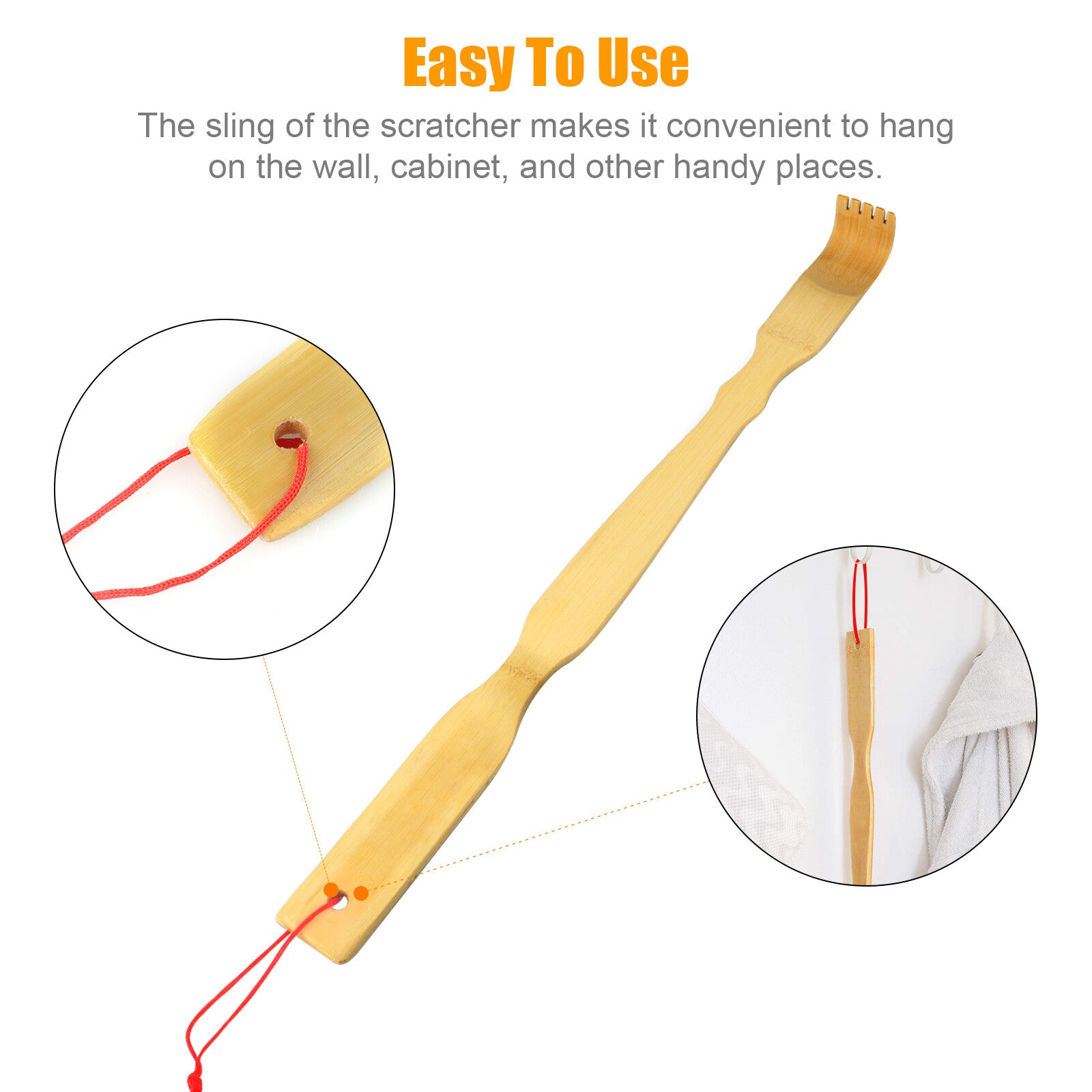 3PCS Natural Bamboo Wooden Back Scratcher Set – Handheld Tickling Rake for Itch Relief, Relaxation & Massage Tools, Durable Back Scraping Stick, Long Handle Body Massager for Men Women Seniors, Portable Pocket Size Travel Itch Relief Tool for Home Office