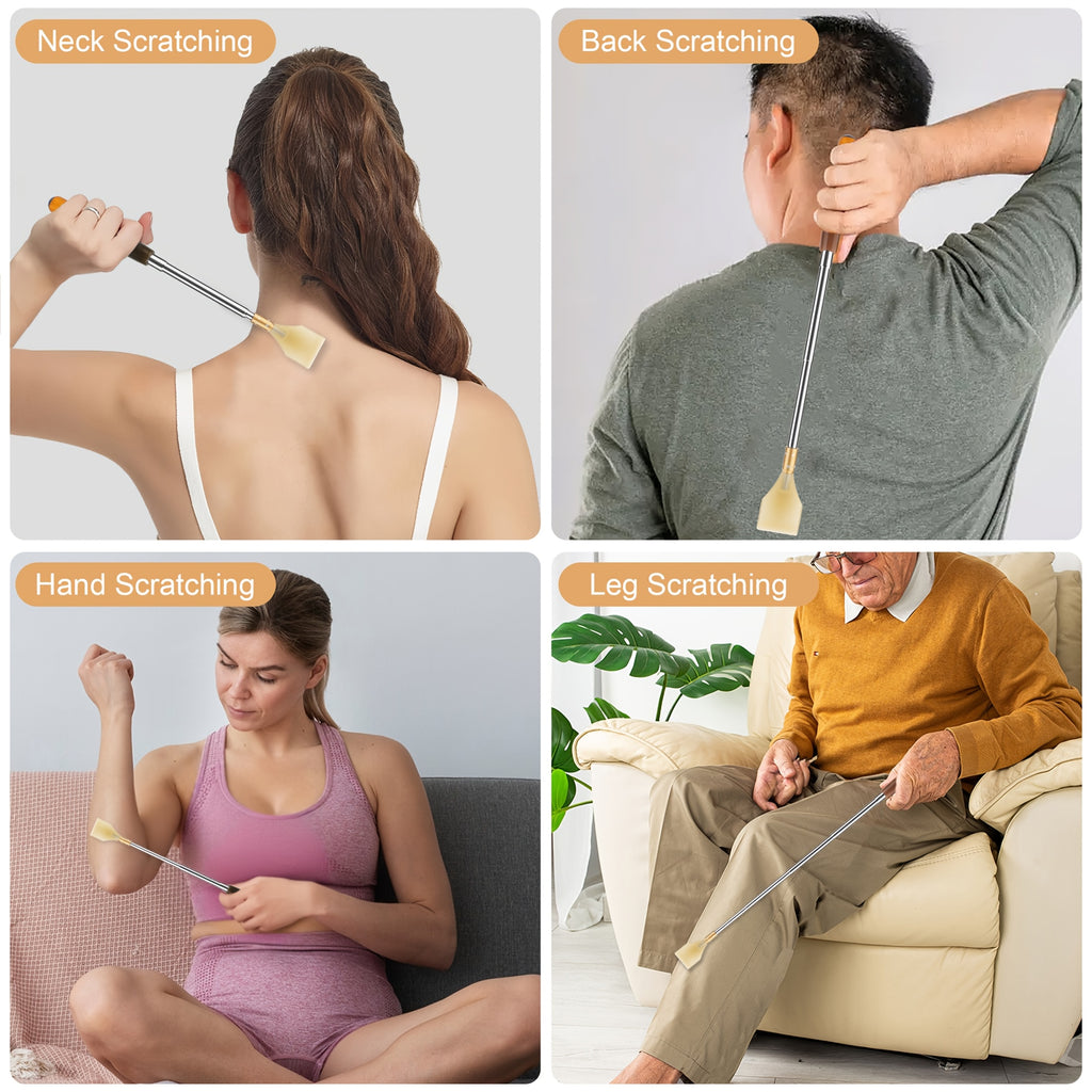 2pcs Telescopic Back Scratcher, Extendable Stainless Steel Back Scratcher, Portable Handheld Massager, Gift for Men & Women