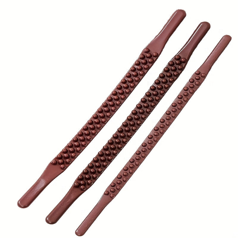 Full Body Massage Essential Oil Back Scraper with Brown Beads, 65 Bead Midline Roller for Neck, Lower Back, and Abdomen, Limb th Stick Massage Supplies, Professional Manual Meridian Tool for Whole Body Relaxation