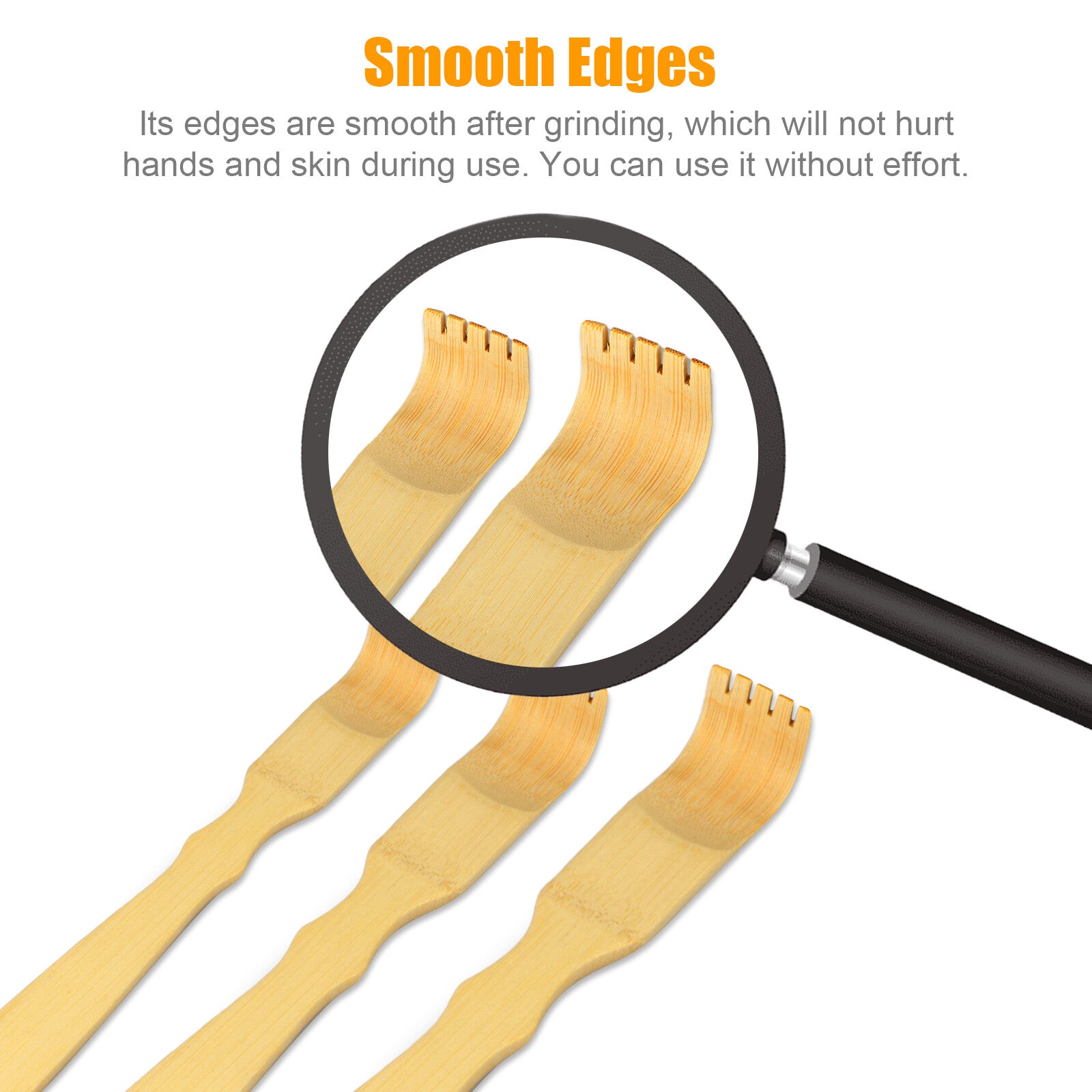 3PCS Natural Bamboo Wooden Back Scratcher Set – Handheld Tickling Rake for Itch Relief, Relaxation & Massage Tools, Durable Back Scraping Stick, Long Handle Body Massager for Men Women Seniors, Portable Pocket Size Travel Itch Relief Tool for Home Office