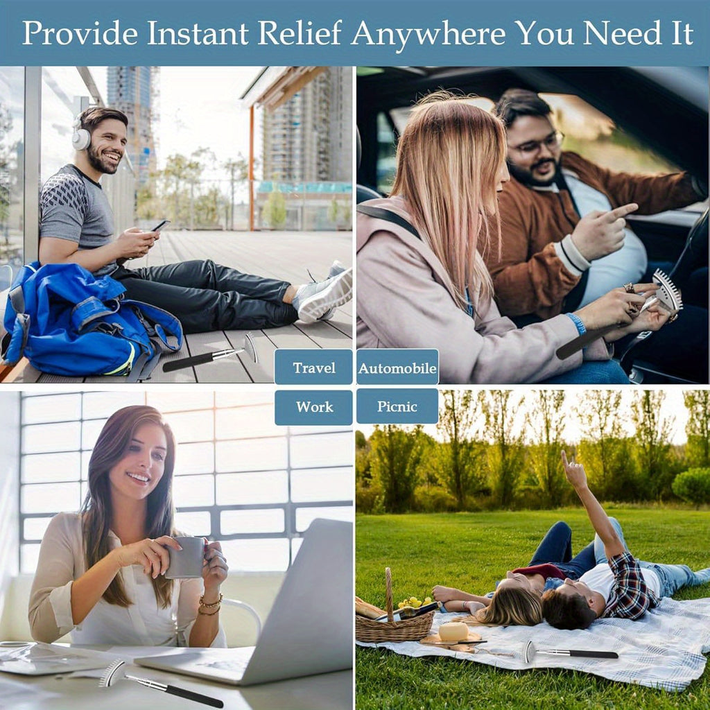 2-Pack Oversized Back Scratcher with Extendable Handle (30") - Heavy-Duty Back Massager Tool with Bear Claw & 15-Teeth Rake, Long Reach Back Scratcher for Adults, Seniors, Couples - Ideal Christmas, Birthday, Housewarming Gift - Stocking Stuffers for Men