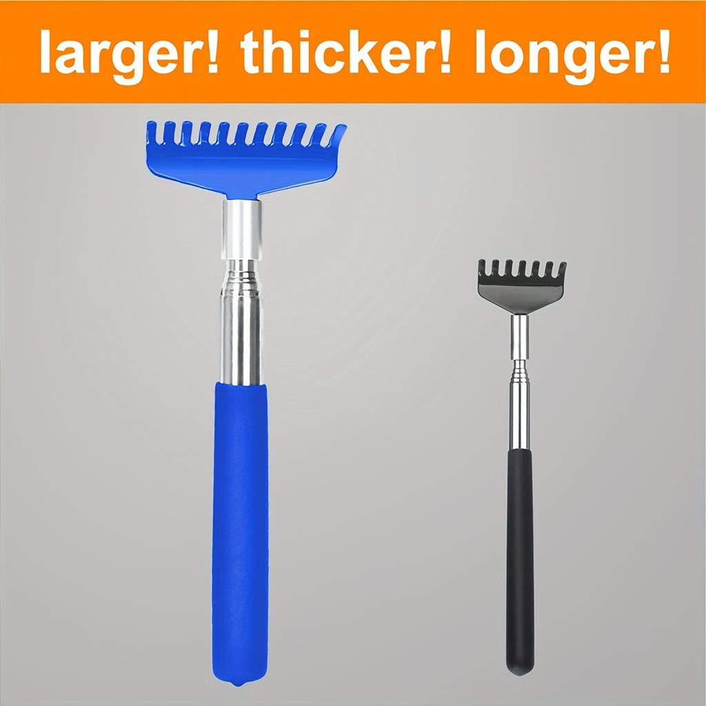 Extra-Long Stainless Steel Back Scratcher - Portable Telescoping Massage Tool for Men & Women, Ideal Stocking Stuffer with Gift Bag