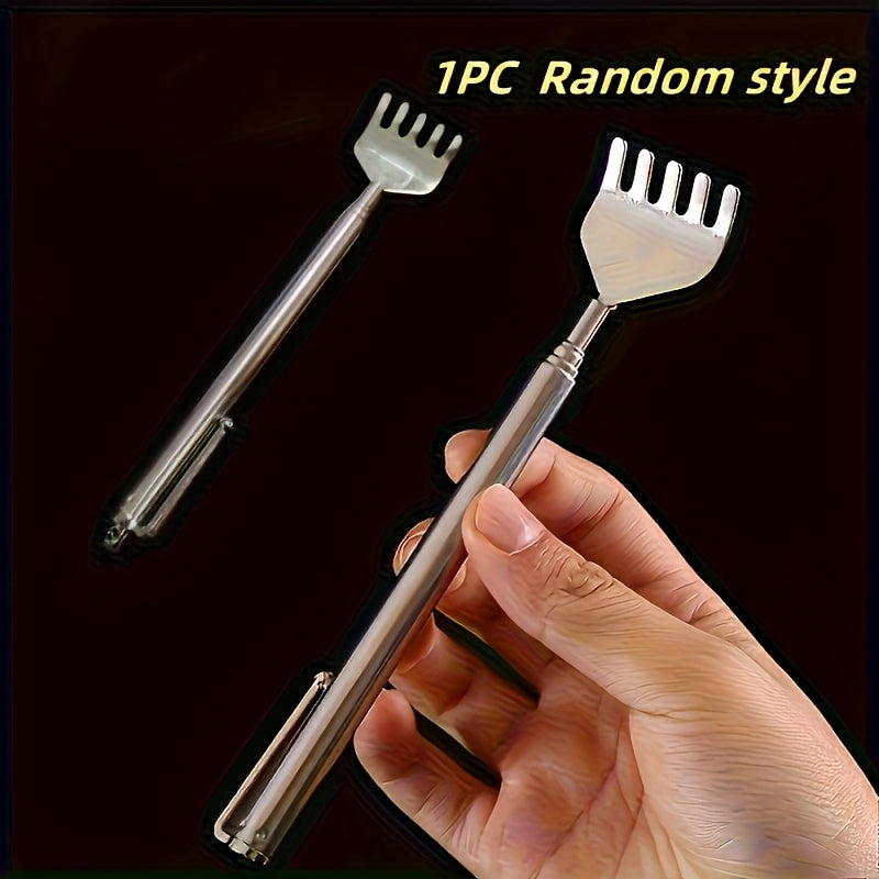 Adjustable Back Scratcher, 19.69inch Stainless Steel Massage Tool with Ergonomic Handle, Portable Itch for Hard-to-Reach Areas | Compact Travel-Friendly Body Care Gadget | Stainless Steel Structure, Suitable for 6-Person Household Use