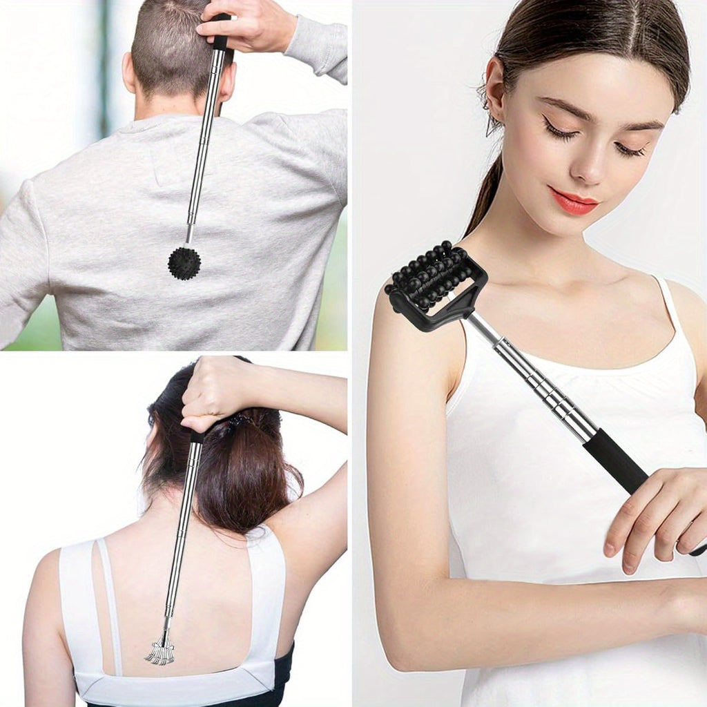 Lapogy Fathers Day Dad Gifts from Daughter Son Wife, Telescoping Back Scratcher with 5pcs Detachable Scratching Heads, Stocking Stuffers for Men, Unique Gift for Father, Husband