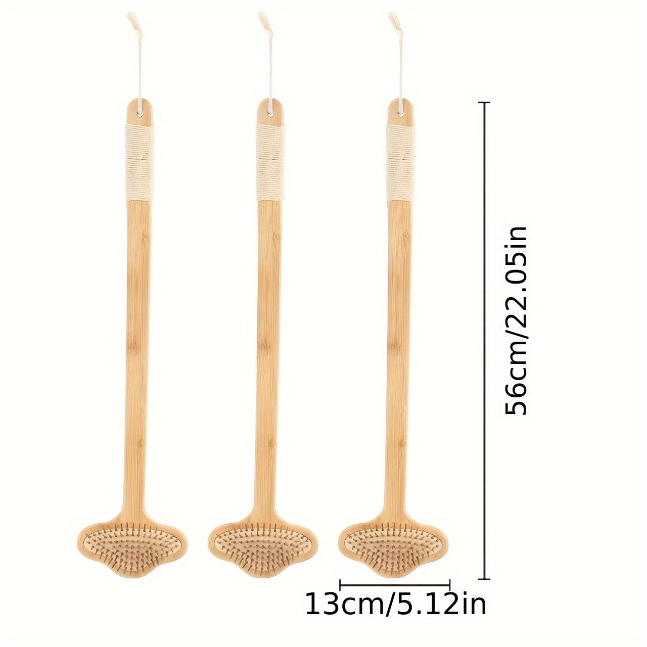 22'' Extra-Long Bamboo Back Scratcher & Massager - 2-in-1 Ergonomic Handle, Gentle Light Beige-Friendly for Adults, Pregnant Women & Elderly - Durable Natural Body Care Tool, Back Massager