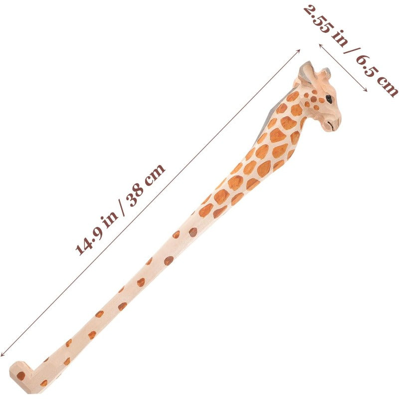 Ergonomic Giraffe-Shaped Back Scratcher & Massager - 14.96" Long Portable Wooden Body Relaxation Tool with Durable Composite Material, Multi-Functional for Back, Head, Foot, Hands & Body Itch - Ideal Gift for Adults, Seniors, Mom & Dad (Travel-Friendly