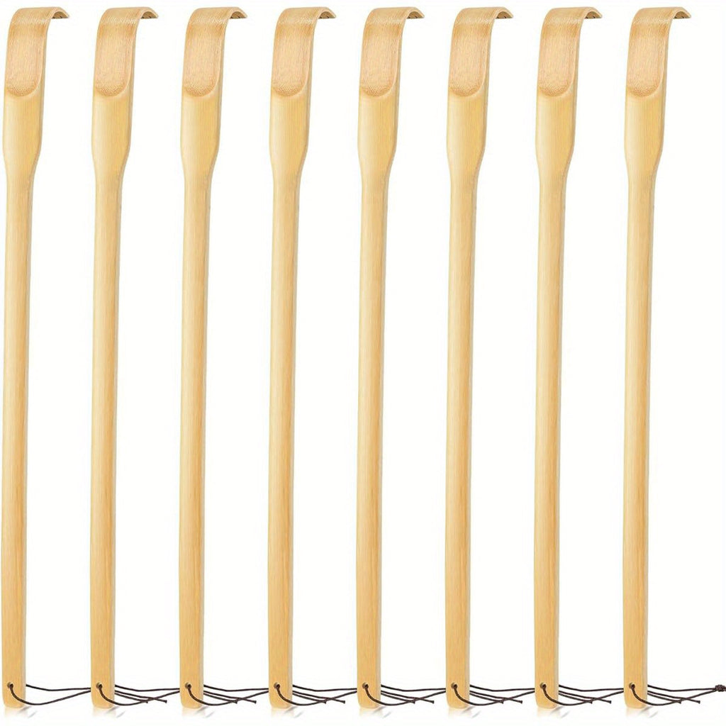 8 Pack Wooden Bamboo Back Scratcher, 16. 5 Inch Long Handle Back Scratchers, High-Quality Bamboo Back Scratchers for Adults Men Women, Her'S Day Gift, Back Massager for Back, Back Scratcher for Women, Back Scratcher for Men
