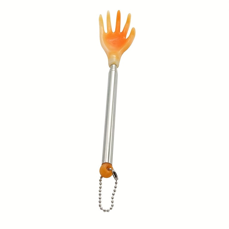 Portable, multi-functional back scratcher and massager - with pocket clip, extendable up to 14.17 inches, dual color orange and blue, suitable for home use, back massage