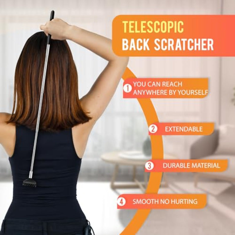 HOMEFISH 28 Fingers 3rd Generation Scalp Massager - Extendable Back Scratcher with Ergonomic Handle, Adjustable Head & Body Relaxation Tool for Hair Stimulation, Muscle Tension & Improved Circulation, Scalp Massager for Growing Hair, Ergonomic Design,