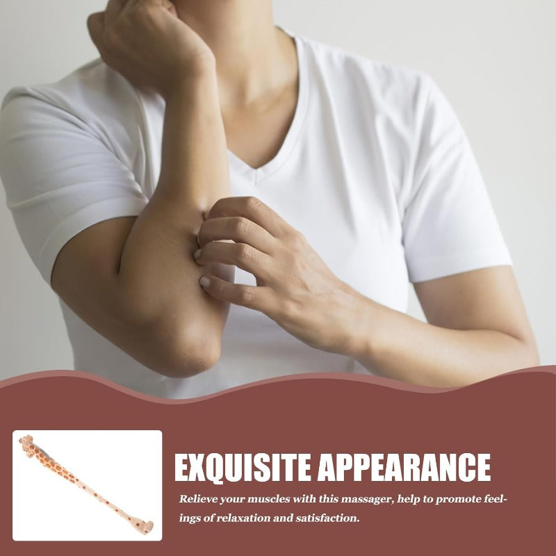 Ergonomic Giraffe-Shaped Back Scratcher & Massager - 14.96" Long Portable Wooden Body Relaxation Tool with Durable Composite Material, Multi-Functional for Back, Head, Foot, Hands & Body Itch - Ideal Gift for Adults, Seniors, Mom & Dad (Travel-Friendly