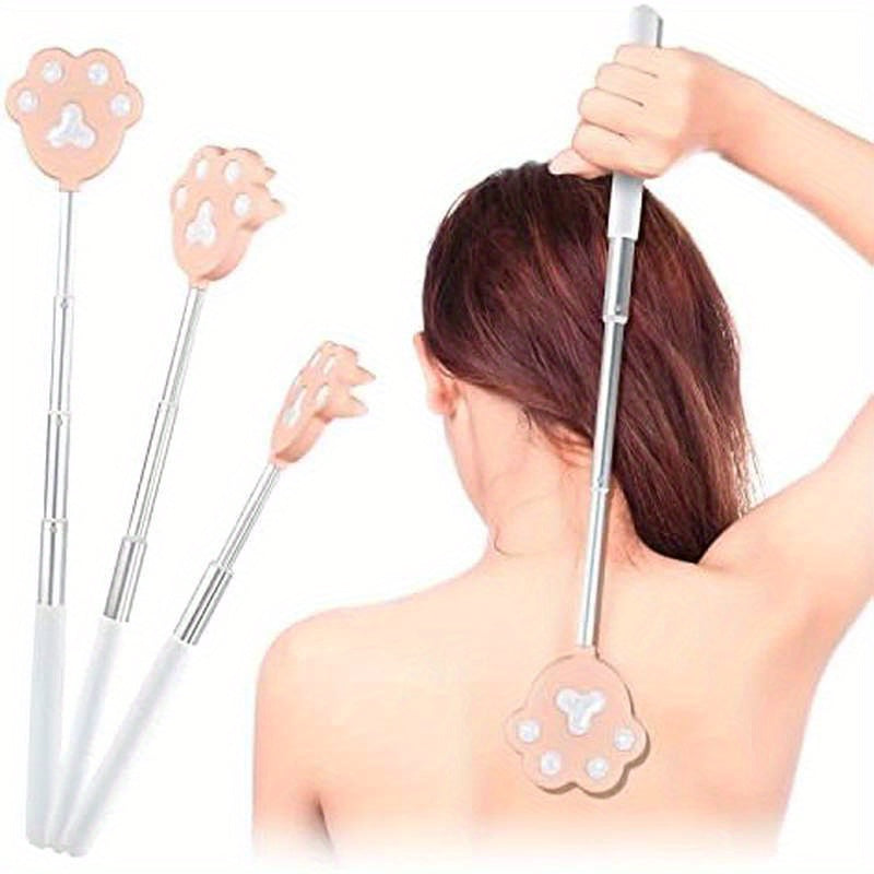NURENDER Extra Long Back Scratcher with Extendable Handle (9-27 Inches) - Heavy-Duty Telescoping Back Massager, Non-Slip Grip, Pink - for Itchy Back, Arms, Legs, Hard-to-Reach Areas - Ideal Gift for Adults, Elderly, Pregnant Women - Portable Back Massager