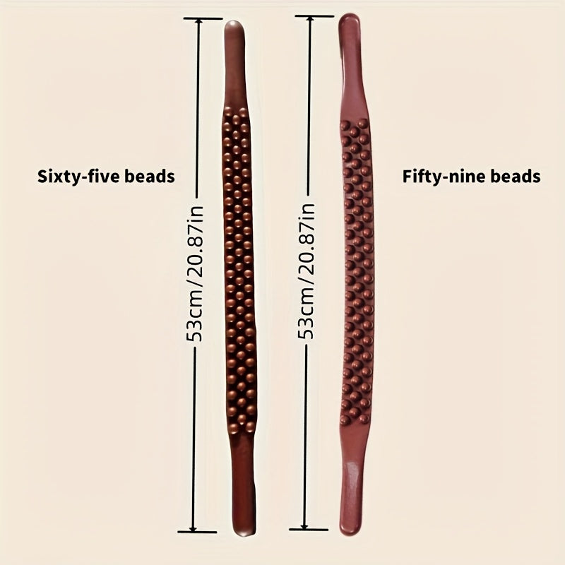 2pcs Black Retractable Itch Scratcher with 59 Beads, 65 Beads Triple Row Massager, Gua Sha Board Stick, Massage Tool for Muscle Relaxation and Improved Circulation, Ergonomic Design for Back, Neck, Shoulder, and Legs, Muscle Massager, Ergonomic Massager,