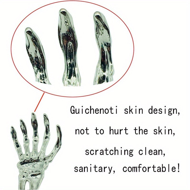 1 - Portable Extendable Skeleton Hand Back Scratcher, a Humorous Ghost Hand Massager, Perfect As a Stocking Stuffer for Men, Dads, Women, And Adults in Black., Suitable for Halloween & Christmas. No Artificial fragrances, Step Back Stretcher Gift