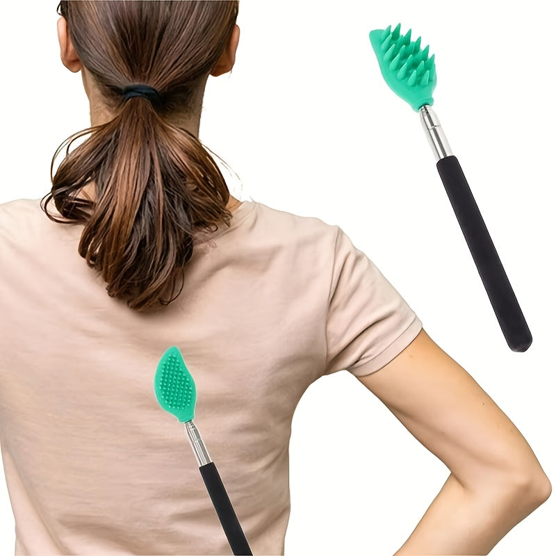 1pc Color Random Retractable Back Scratcher, Silicone Grip Back Scratcher Massager Kit with Retractable Back, Neck, Head, Beard, Suitable for Women and Men